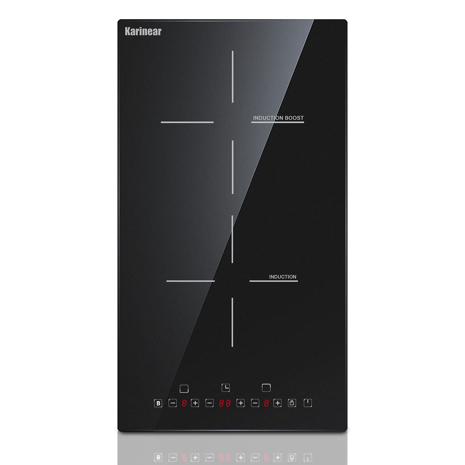 Timer Dual Outlet - Karinear 12-calowa płyta indukcyjna 2-płytowa, elektryczna